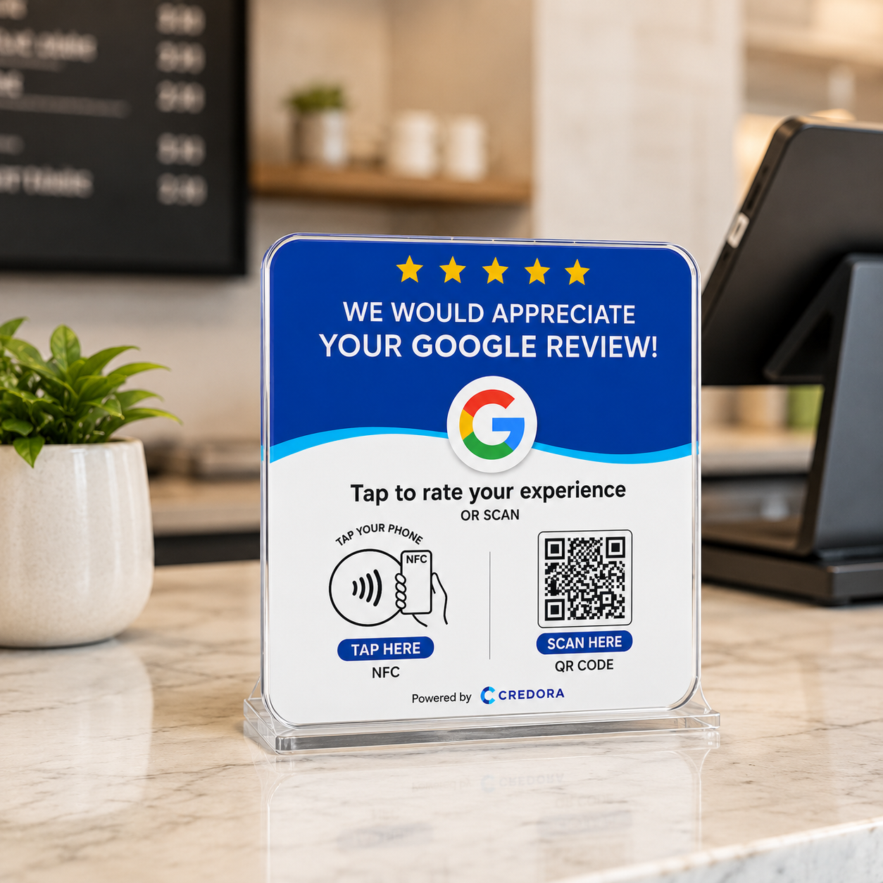 Credora Smart Google Review Plate